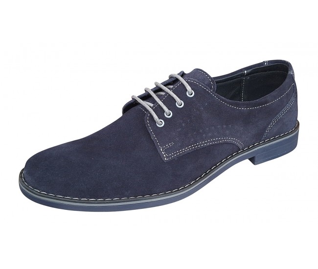 Pantofi barbati din piele naturala intoarsa - Model Bleumarin 103BLVEL