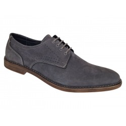 Pantofi barbati gri din piele naturala intoarsa – Stil casual elegant GKR103GRIV