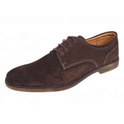 Pantofi barbati casual din piele naturala intoarsa maro GKR103MVEL