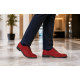 Pantofi barbati rosii smart casual din piele naturala intoarsa Carlos GKR103RVEL