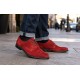 Pantofi barbati rosii smart casual din piele naturala intoarsa Carlos GKR103RVEL