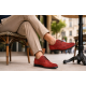 Pantofi barbati rosii smart casual din piele naturala intoarsa Carlos GKR103RVEL