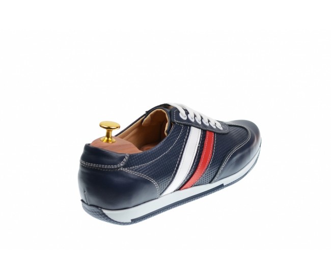 Pantofi barbati sport din piele naturala bleumarin 1055BLM