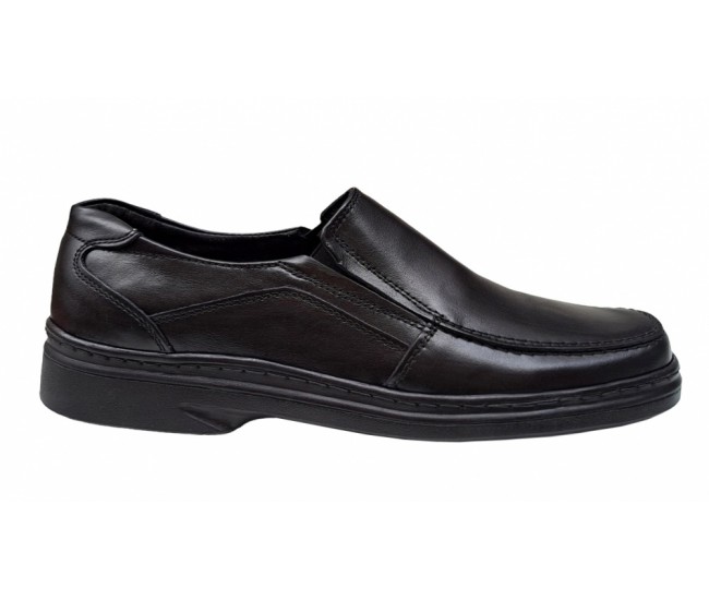 Pantofi barbati casual din piele naturala, cu elastic, calapod lat, GKR10N