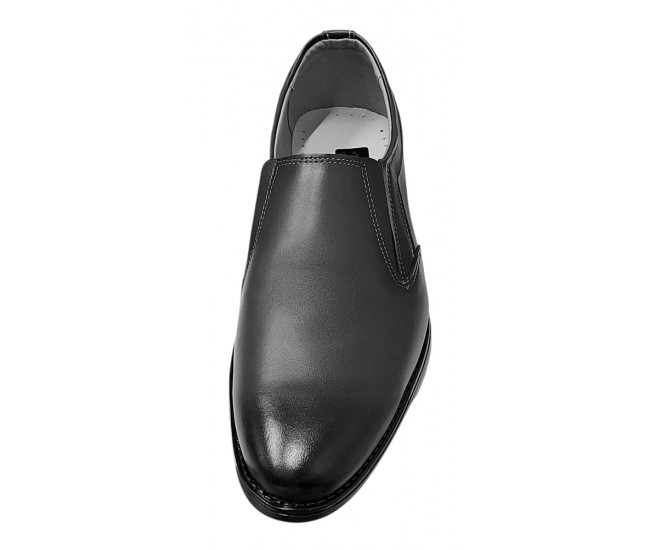 Pantofi barbati eleganti din piele naturala negru fara siret - GKR117ELN