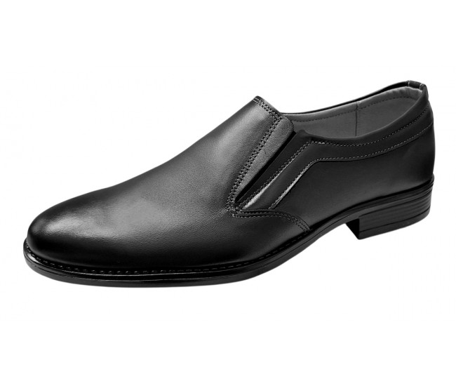 Pantofi barbati eleganti din piele naturala negru fara siret - GKR117ELN