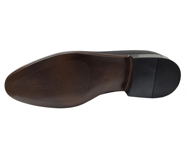 Pantofi barbati eleganti din piele naturala de culoare neagra GKR119N