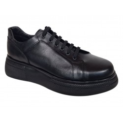 Pantofi dama Sport Casual din piele naturala de culoare neagra GKR121NS