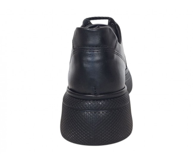 Pantofi dama Sport Casual din piele naturala de culoare neagra GKR121NS