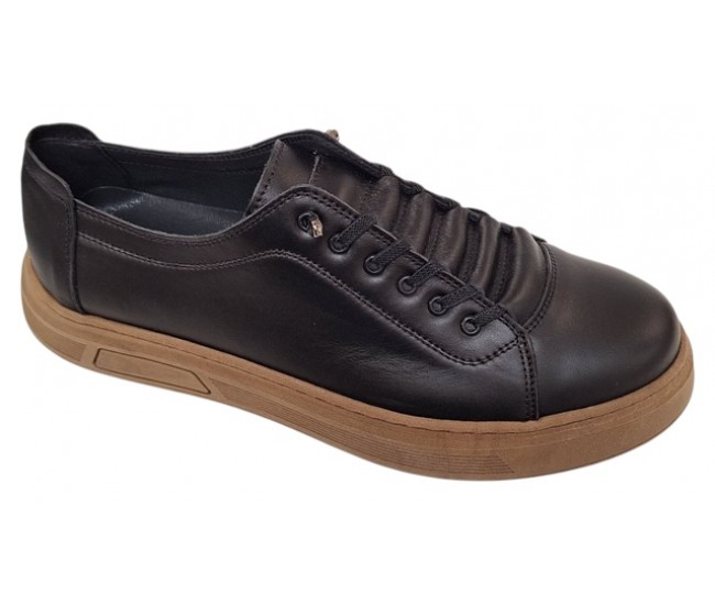Pantofi barbati casual din piele naturala Negru Gold GKR122N