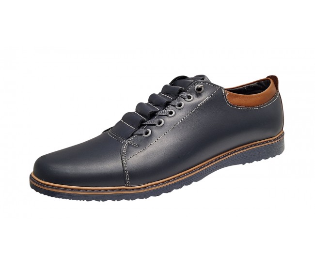 Pantofi casual barbati din piele naturala - Model Corsa Bleumarin GKR124BL