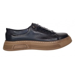Pantofi barbati casual din piele naturala Negru Gold GKR124N