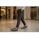 Pantofi barbati perforati din piele naturala - Sport Casual Gri 128GRI