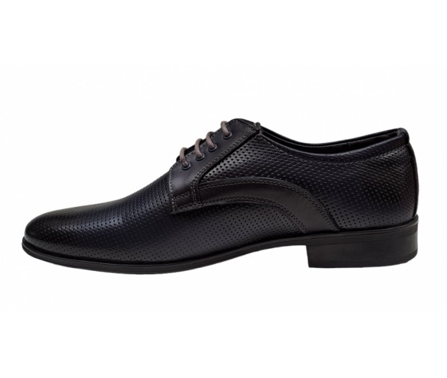 Pantofi barbati eleganti din piele naturala Negru GKR12N
