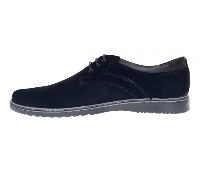 Pantofi barbati sport din piele naturala intoarsa - Model Negru Antilopa 