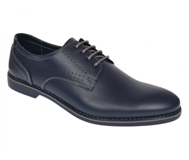 Pantofi barbati bleumarin din piele naturala – model casual Navero GKR133BL