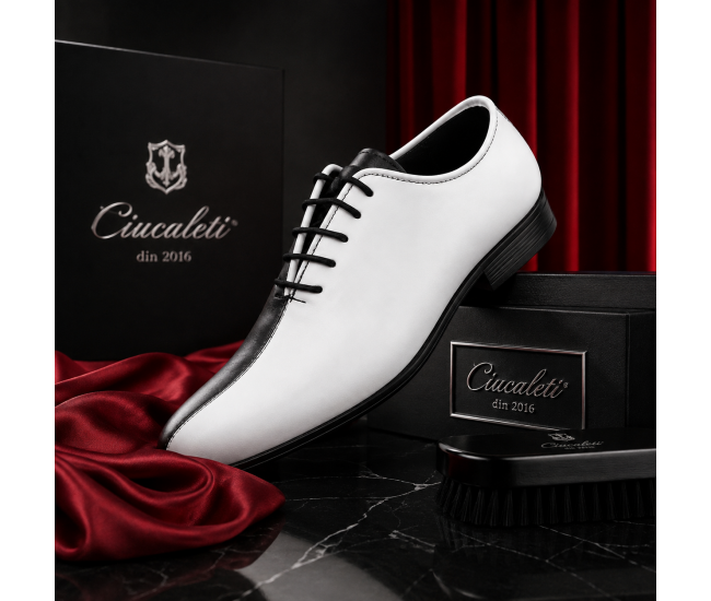 Pantofi barbati de ceremonie din piele naturala in doua culori Ciucaleti GKR137AN