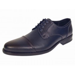 Pantofi barbati office eleganti din piele naturala bleumarin inchis - GKR138BLUE