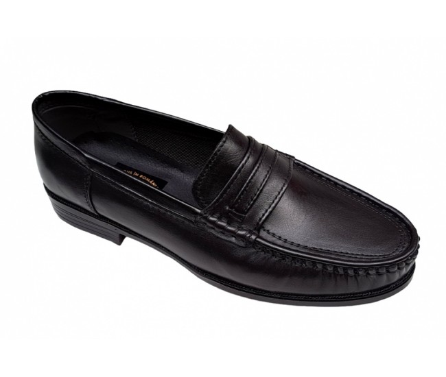 Mocasini barbati din piele naturala Negru GKR13N