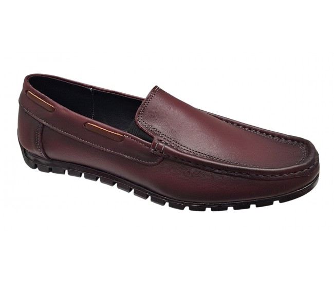 Mocasini barbati casual din piele naturala - Visiniu GKR13VIS
