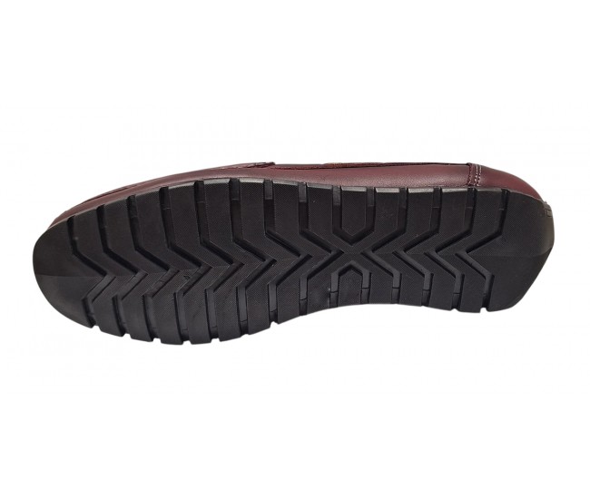 Mocasini barbati casual din piele naturala - Visiniu GKR13VIS