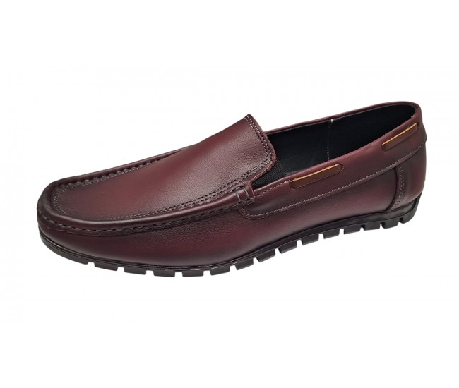 Mocasini barbati casual din piele naturala - Visiniu GKR13VIS