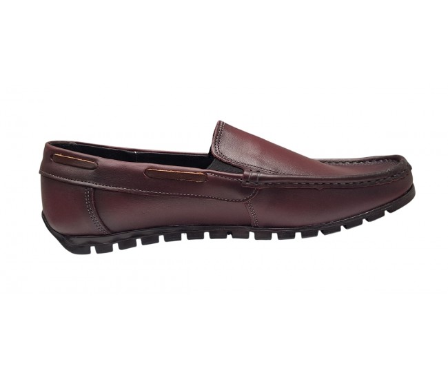 Mocasini barbati casual din piele naturala - Visiniu GKR13VIS