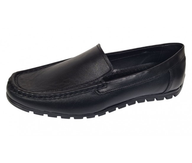 Mocasini negri barbati din piele naturala GKR13VN