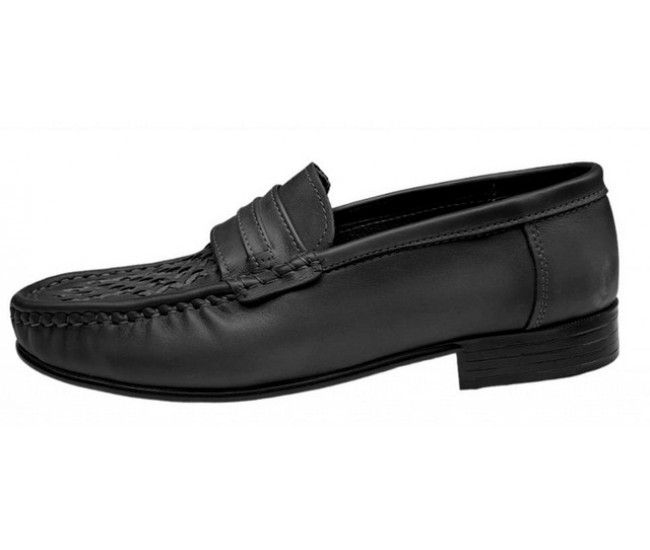 Mocasini barbatesti din piele naturala de culoare neagra GKR15N