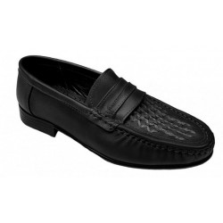 Mocasini barbatesti din piele naturala de culoare neagra GKR15N