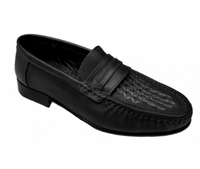 Mocasini barbatesti din piele naturala de culoare neagra GKR15N