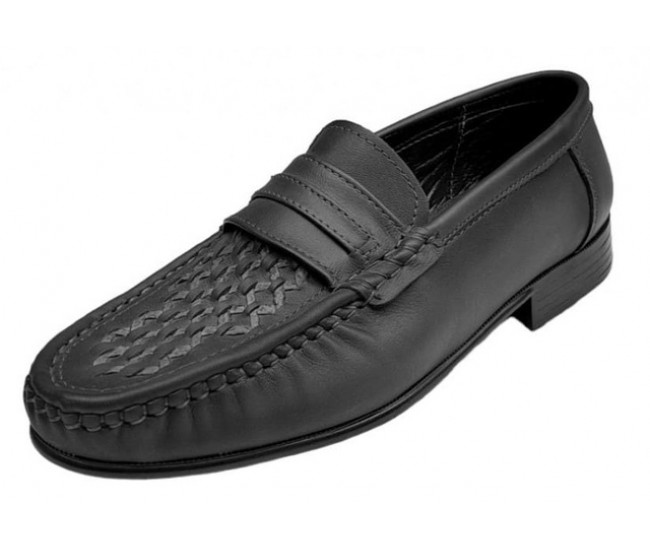 Mocasini barbatesti din piele naturala de culoare neagra GKR15N
