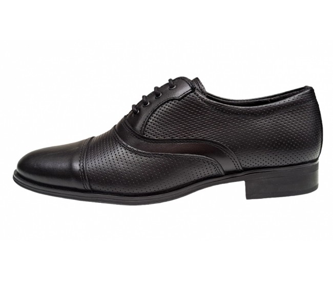 Pantofi barbati, eleganti, din piele naturala, Negru, GKR18N