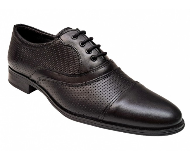 Pantofi barbati, eleganti, din piele naturala, Negru, GKR18N