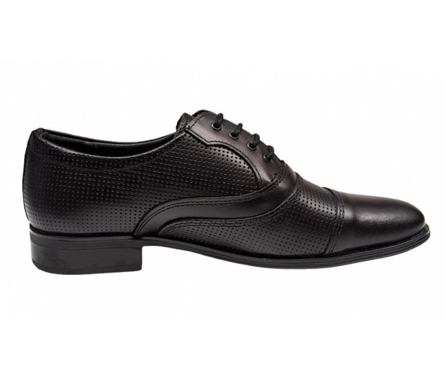 Pantofi barbati, eleganti, din piele naturala, Negru, GKR18N