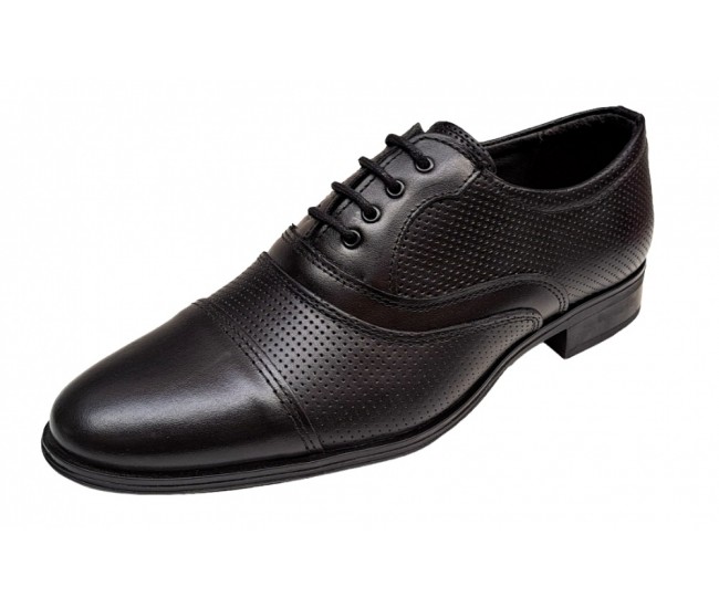 Pantofi barbati, eleganti, din piele naturala, Negru, GKR18N