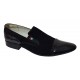 Pantofi barbati eleganti din piele naturala - Model Negru fara siret 1RN Marimea 44