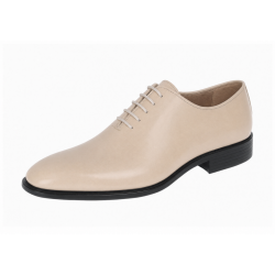 Pantofi eleganți bej pentru bărbați din piele naturală cu șiret și talpă Donatto – GKR200BX