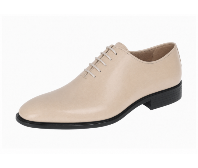Pantofi eleganți bej pentru bărbați din piele naturală cu șiret și talpă Donatto – GKR200BX
