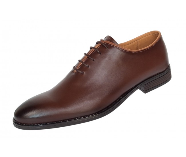 Pantofi barbati eleganti din piele naturala maro cognac - GKR200M