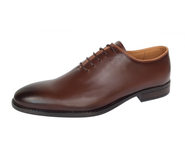 Pantofi barbati eleganti din piele naturala maro cognac - GKR200M