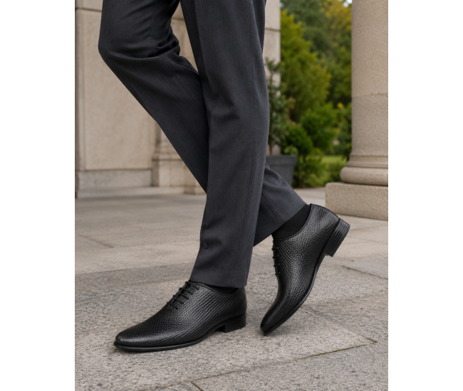 Pantofi barbati eleganti din piele naturala de culoare neagra Donatto M GKR200MTR