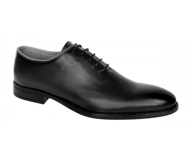 Pantofi barbati eleganti din piele naturala de culoare neagra - GKR200N