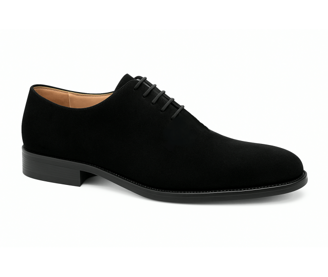 Pantofi barbati eleganti din piele naturala intoarsa de culoare neagra Donatto GKR200NV