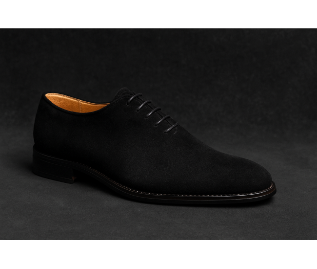 Pantofi barbati eleganti din piele naturala intoarsa de culoare neagra Donatto GKR200NV