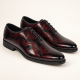 Pantofi barbati eleganti din piele naturala bordeaux cu negru lac Donatto GKR200RN