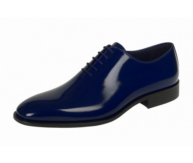 Pantofi barbati eleganti din piele naturala de culoare Bleumarin Lac GKR201LBLUE