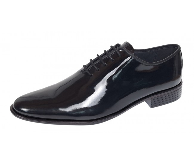 Pantofi barbati eleganti din piele naturala de culoare negru lac - GKR201LN