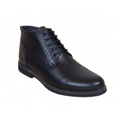 Ghete casual barbati, din piele naturala (imblanite) TOMAS, Negru, GKR20N