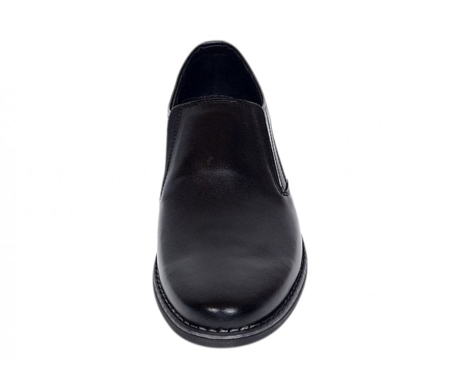 Pantofi barbati casual negri din piele naturala fara inchidere Ezel Elastic